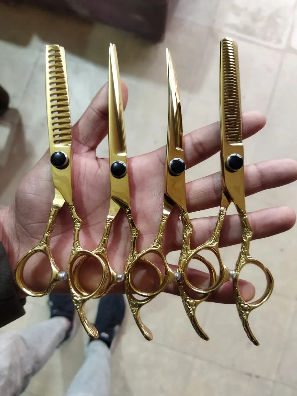 Pet grooming scissors set