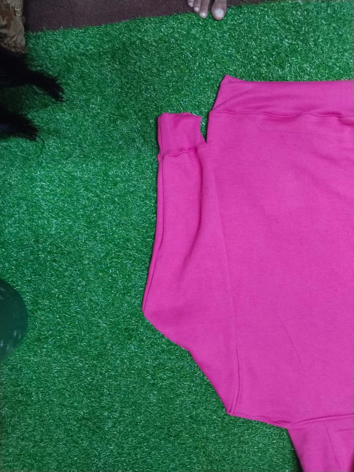 Pink hoodie back detail
