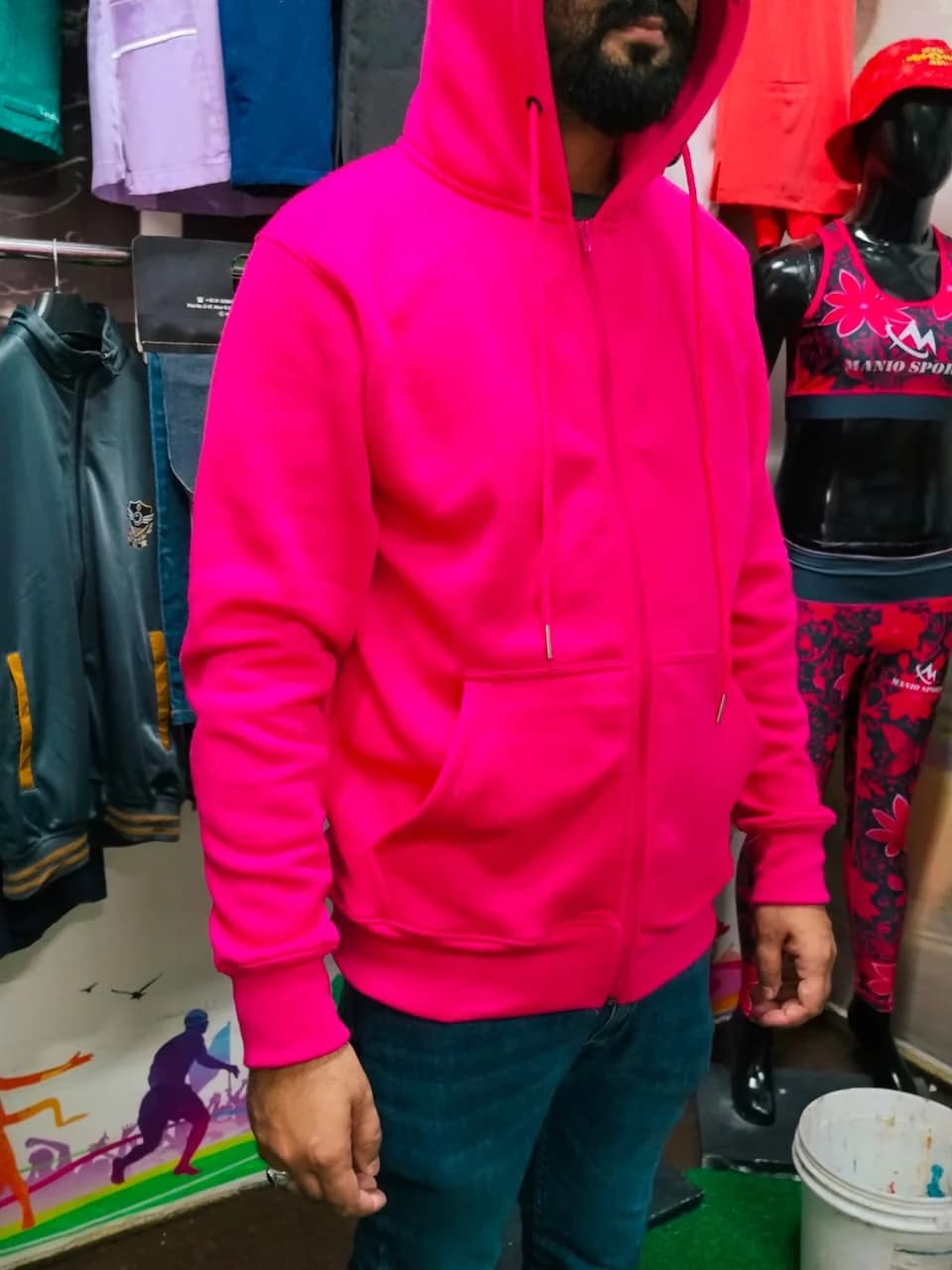 Pink zip-up hoodie