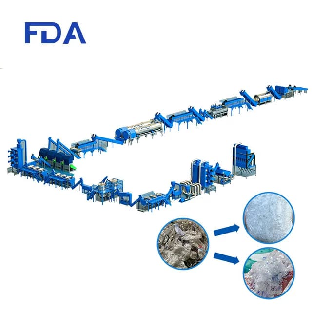 Plastic flake processing line