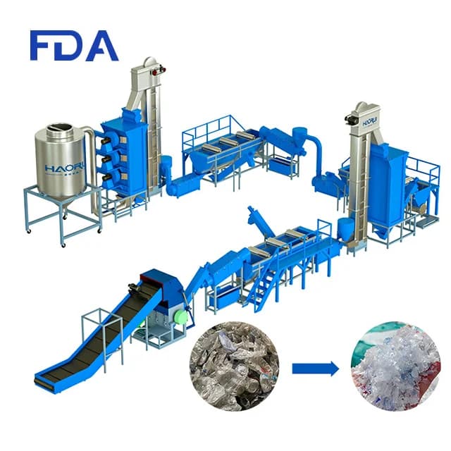 Plastic recycling washing line