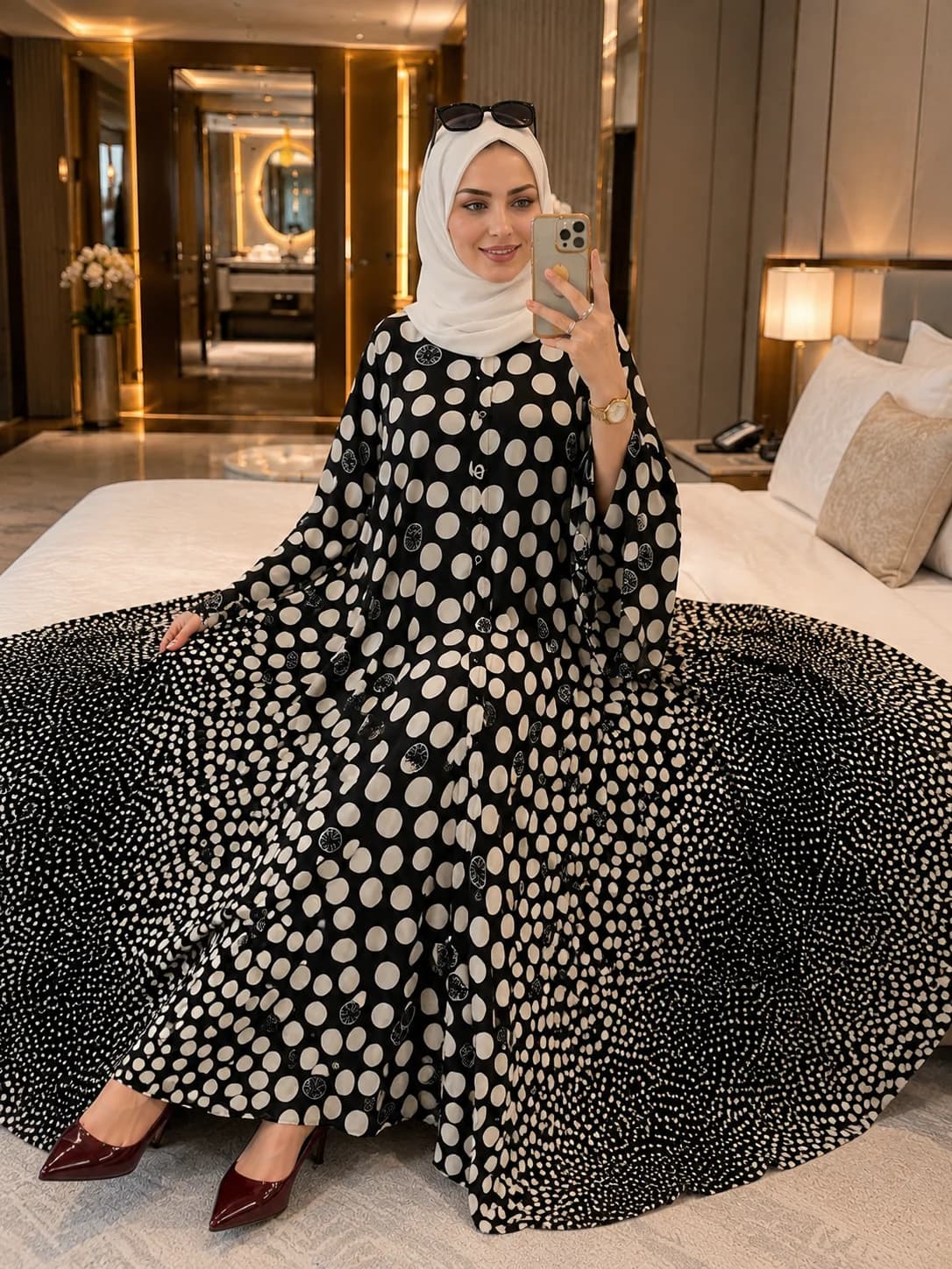 Polka dot chadar dress