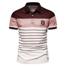 Bullaxe Men's Short-Sleeve Polo Shirts – Striped, Colorblock & Printed Casual Designs