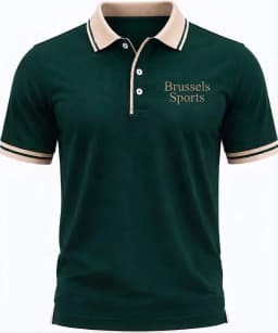 Brussels Sports Men's Short-Sleeve Polo Shirts | Contrast Trim & Chest Branding | Casual & Sportswear