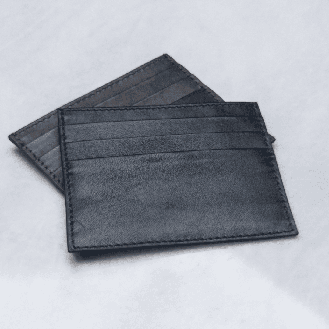 Premium Black Leather Card Holder