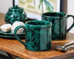 Ceramic Coffee Mugs with Handle – Glossy Finish, Contrasting Interior, Solid and Patterned Designs, Multiple Colors