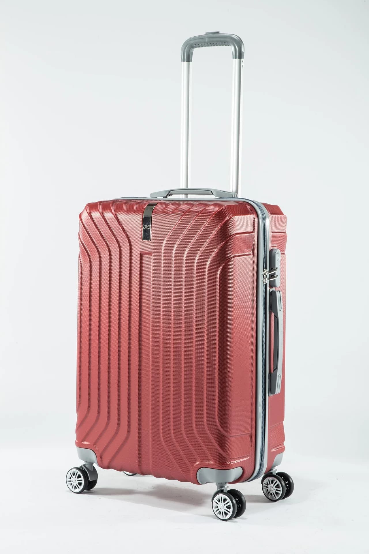 Hard Shell Spinner Suitcase Set with Telescopic Handle and Combination Lock