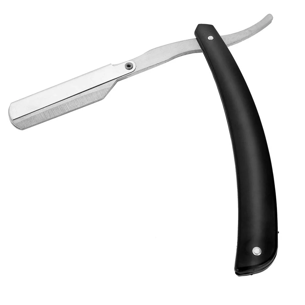 Professional Barber Straight Razor with Black Handle
