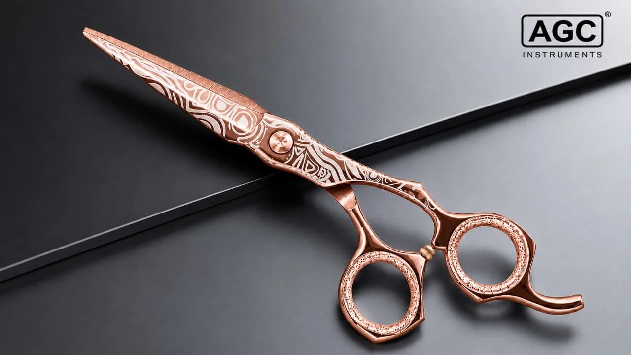 Rose gold hairdressing scissors
