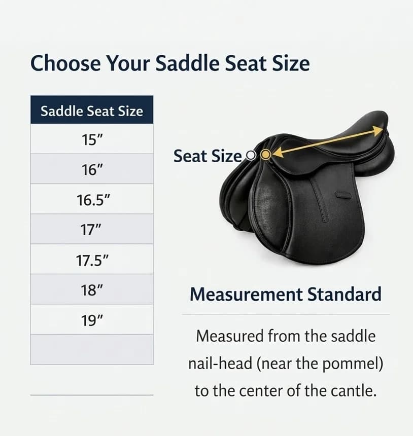 Saddle seat size guide