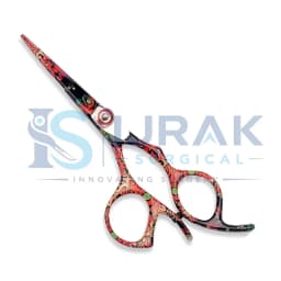 Ijrak Surgical Colorful Patterned Scissors with Finger Rest & Curved Finger Rings – Multipurpose Cutting Tool