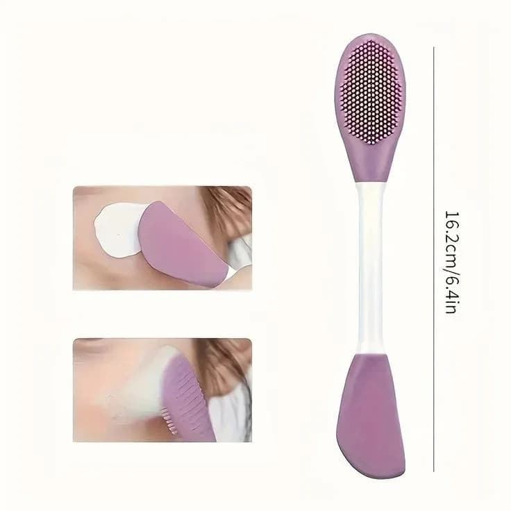 Silicone Facial Cleanser Brush – Dual-Ended Soft Exfoliating & Deep Pore Cleansing Tool