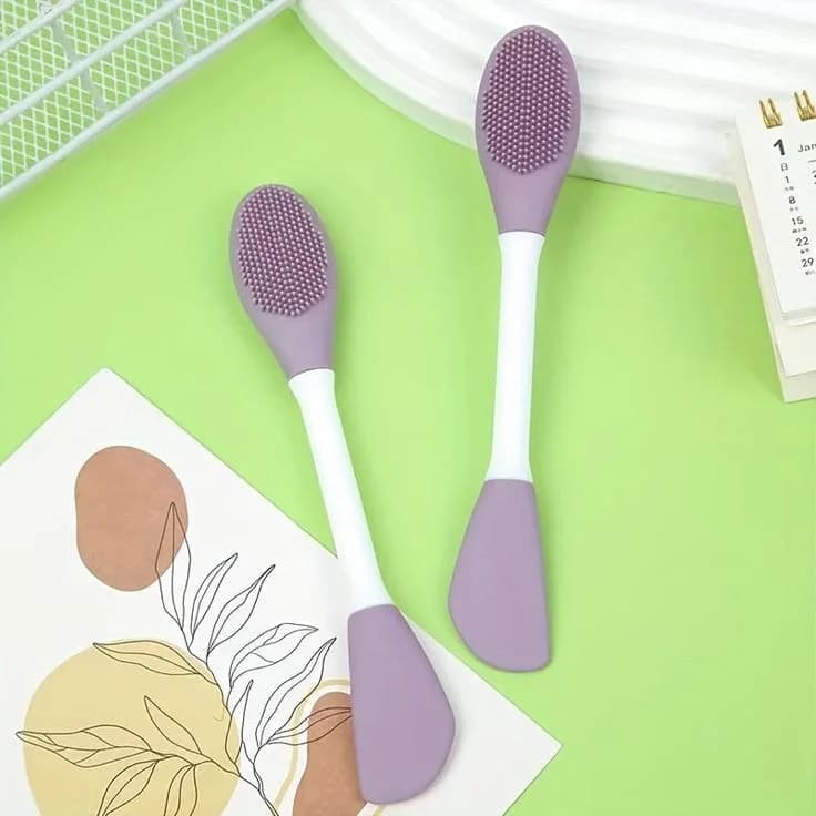 Silicone Facial Cleanser Brush – Dual-Ended Soft Exfoliating & Deep Pore Cleansing Tool