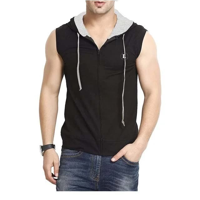 Sleeveless hooded zip vest