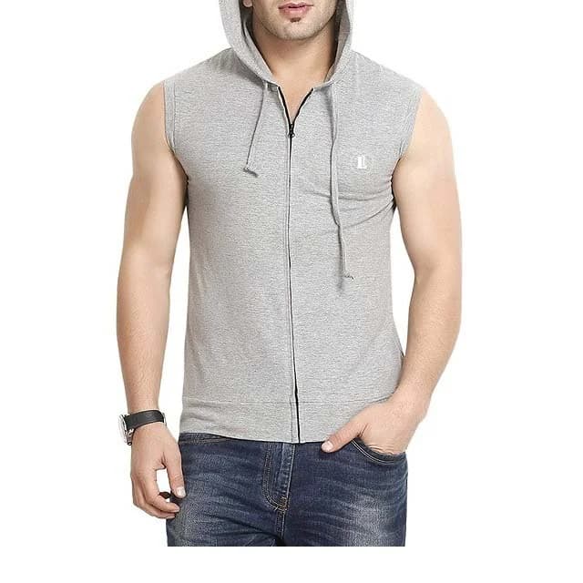 Sleeveless hooded zip vest