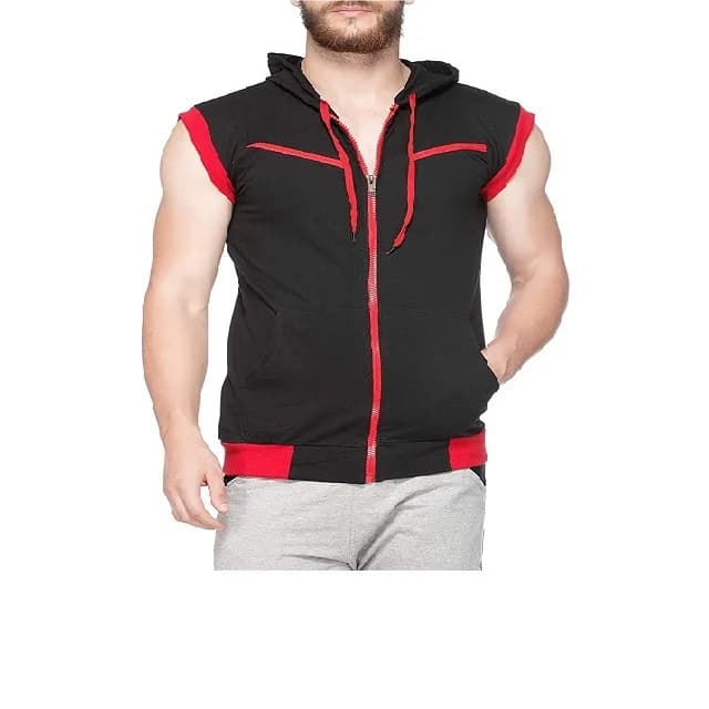 Sleeveless zip-up hoodie