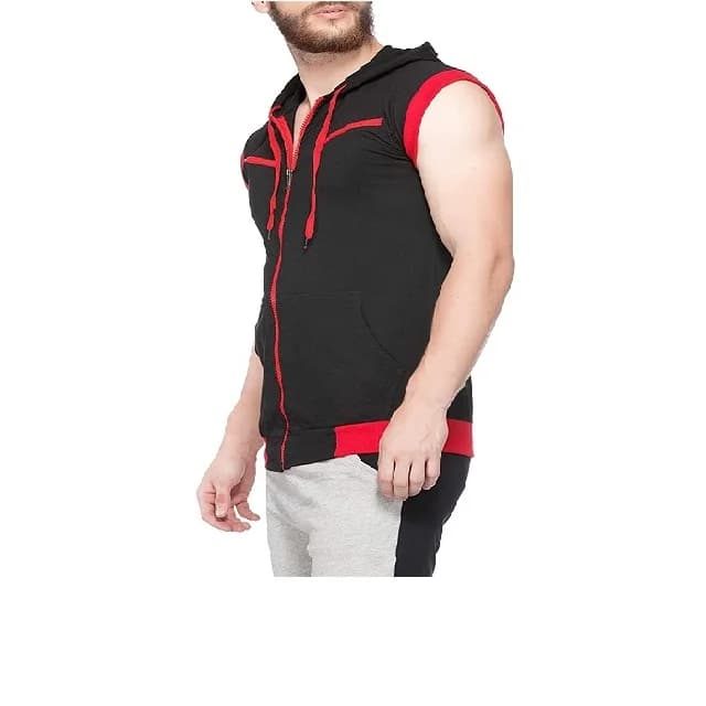 Sleeveless zip-up hoodie