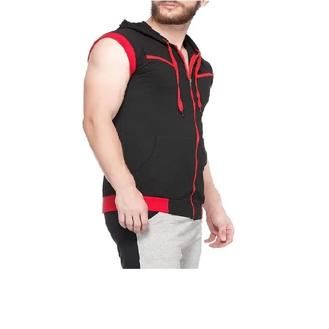 Sleeveless zip-up hoodie