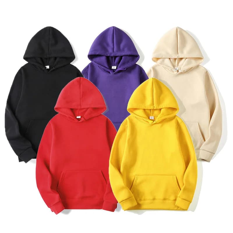 Solid-color hooded sweatshirt