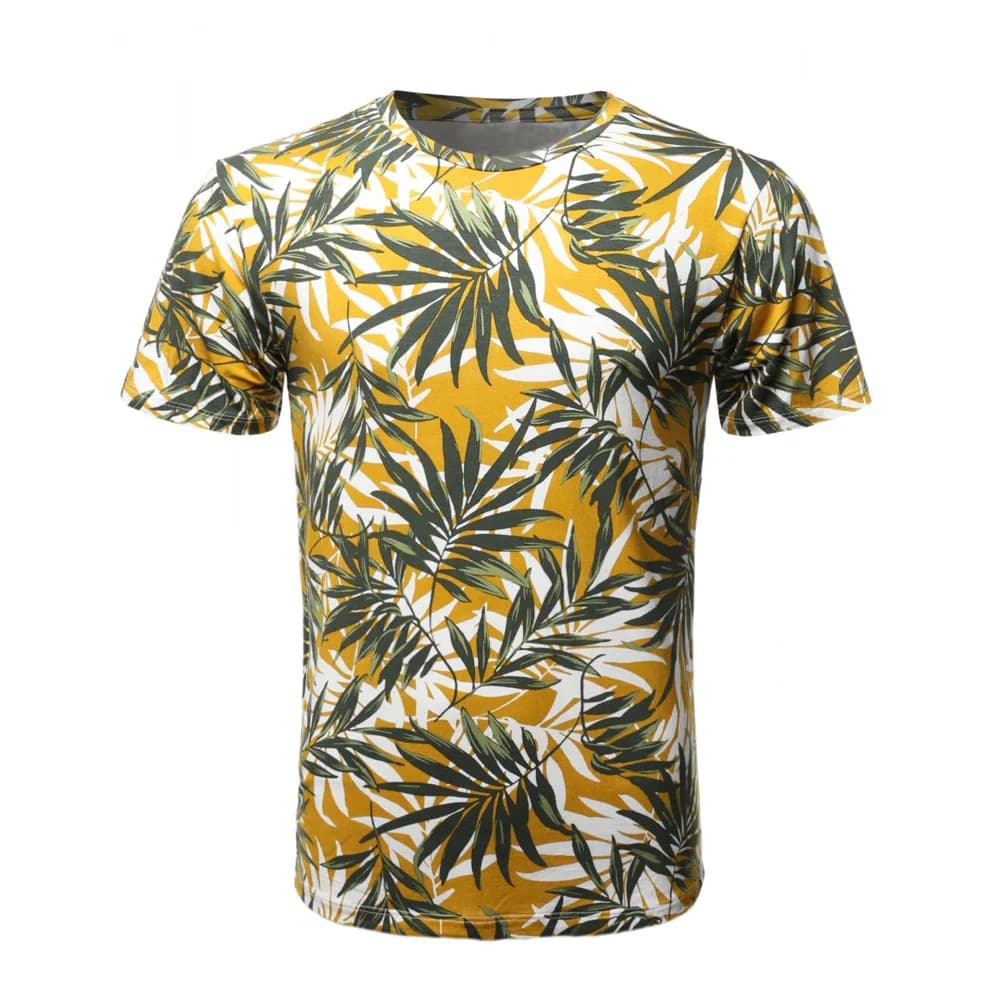 T-shirt with tropical leaf print