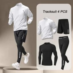 Men's 3 or 4 Piece Running Tracksuit Set – Half-Zip Top, Shorts & Leggings | Sky Sorts Wear