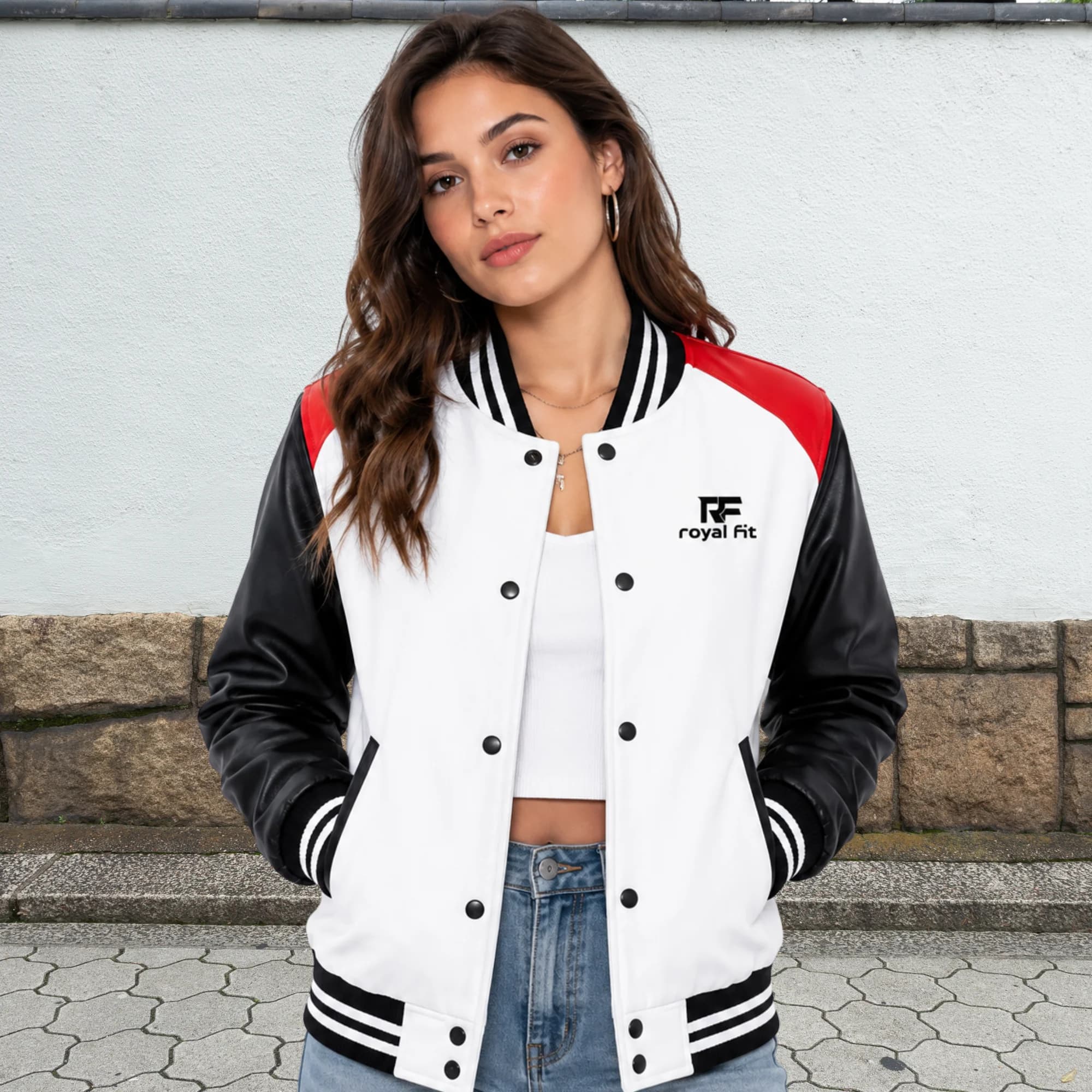 Varsity leather jacket