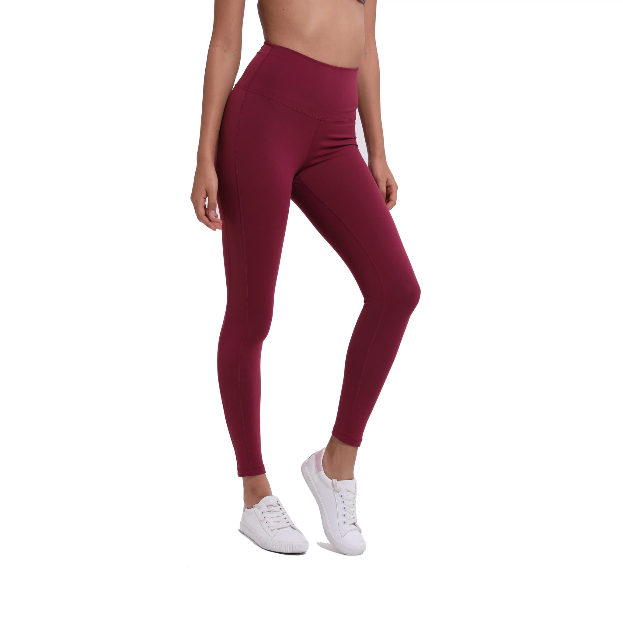 Women’s burgundy full-length leggings