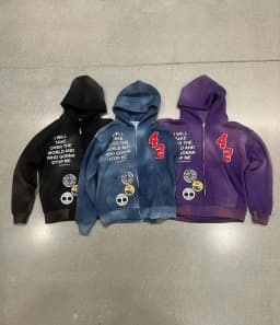 Cannut Sports Graphic Zip-Up Hoodie – Streetwear Style with Kangaroo Pocket, Ribbed Cuffs & Washed Finish Options