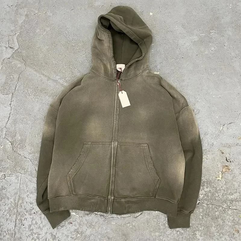 Zip-up hooded sweatshirt