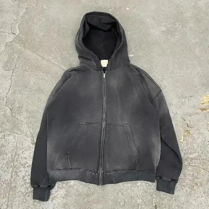 Zip-up hooded sweatshirt