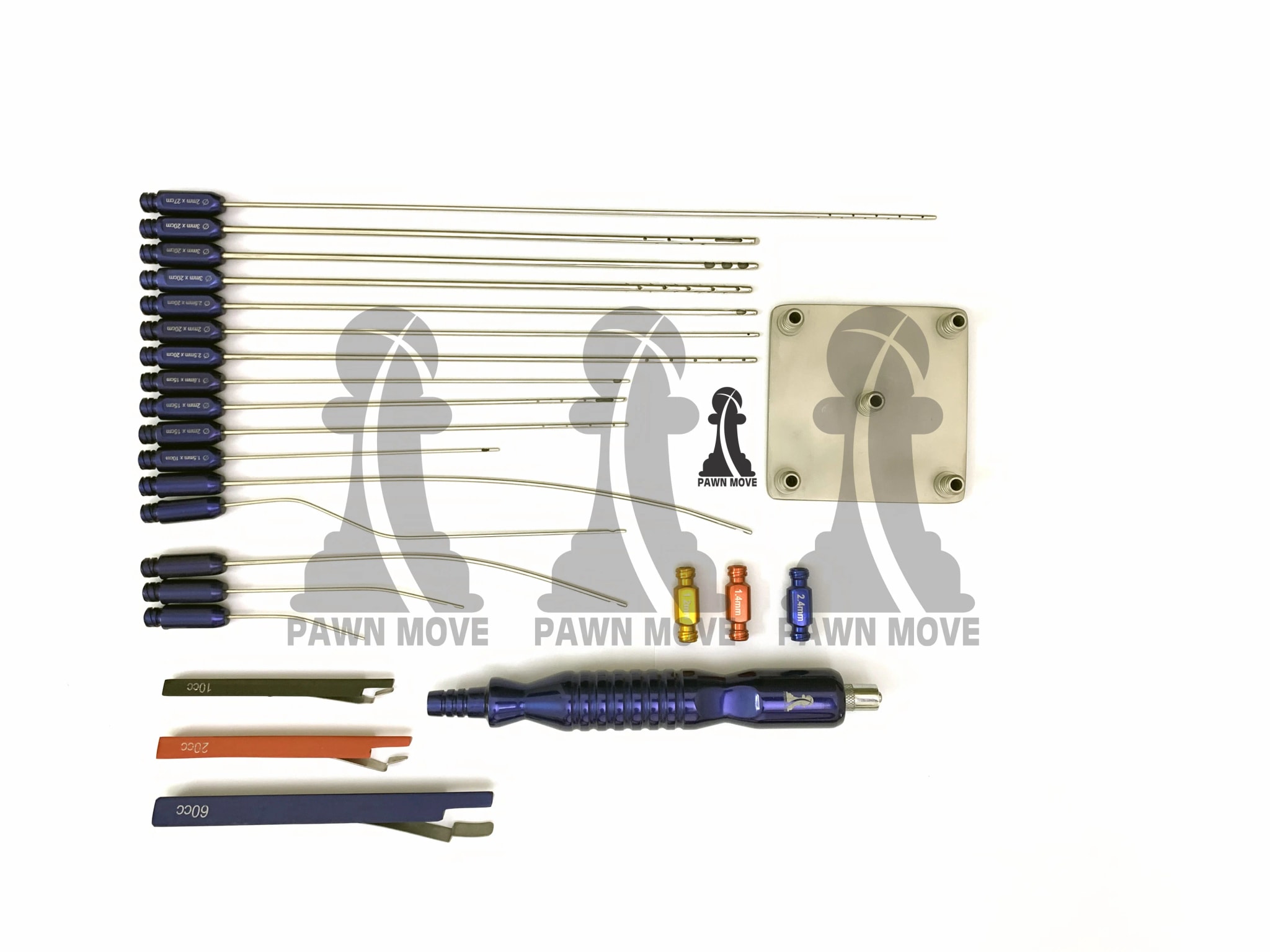24-Piece Luer Lock Cannula Liposuction Set with Syringe Stand - image 1