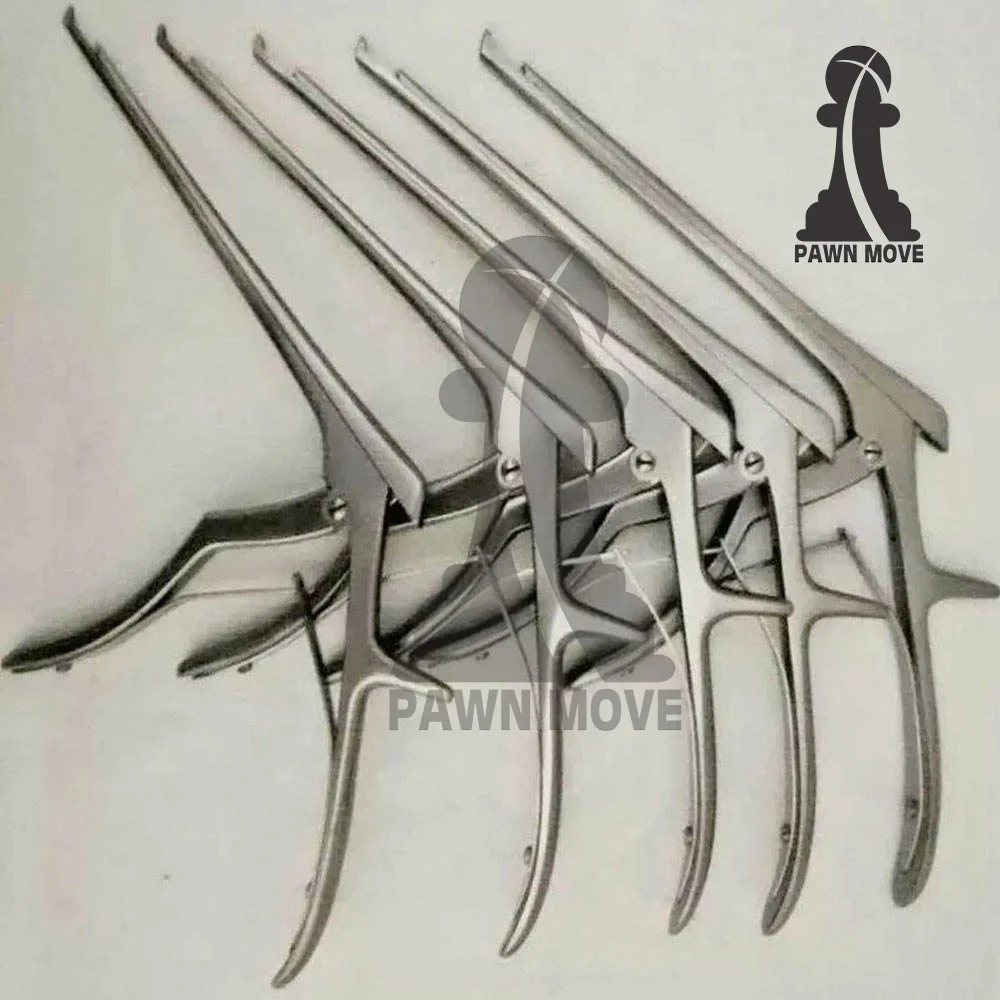 Kerrison Rongeur Set 7″ – 5 Pcs Black, Gold & Satin Finish 40° Up-Bite Cervical - image 1