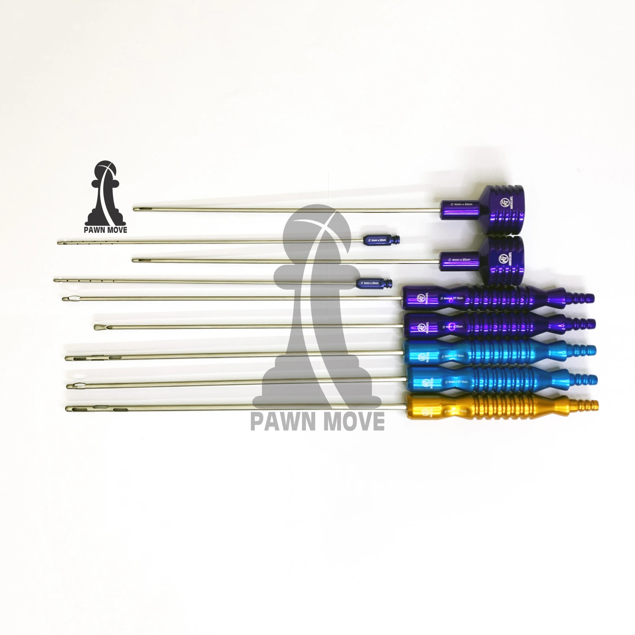 9-Piece Liposuction Cannula Kit with Fixed Handle, Tomy Hub, Luer Lock - image 1