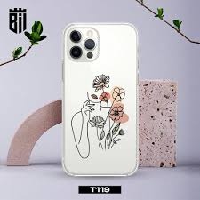 phone case with floral line art