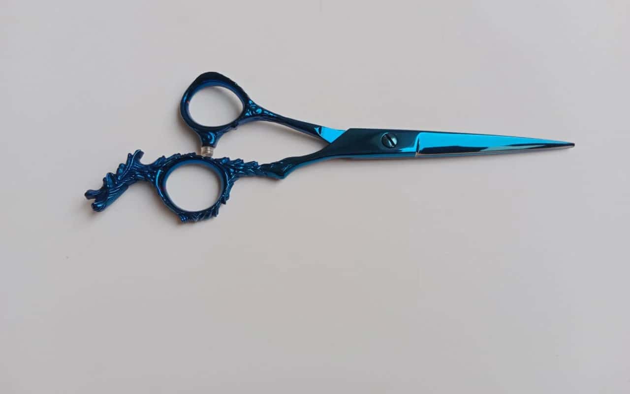 Blue Titanium Hair Cutting Scissors 5.5" - Dragon Handle