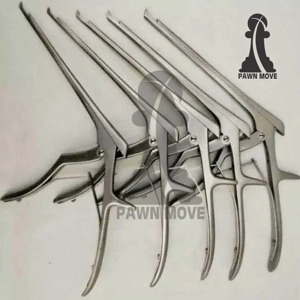Kerrison Rongeur Set 7″ – 5 Pcs Black, Gold & Satin Finish 40° Up-Bite Cervical