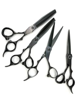 Barber Scissor Set – Hair Cutting Shears & Thinning Scissors with Finger Rests