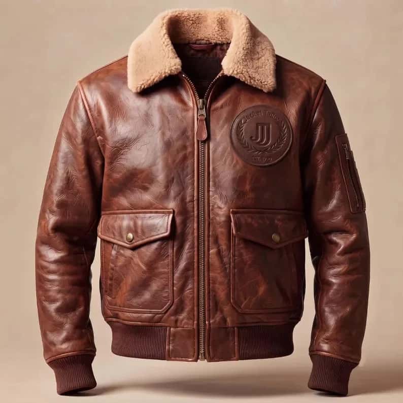 Bomber jacket with shearling-style collar
