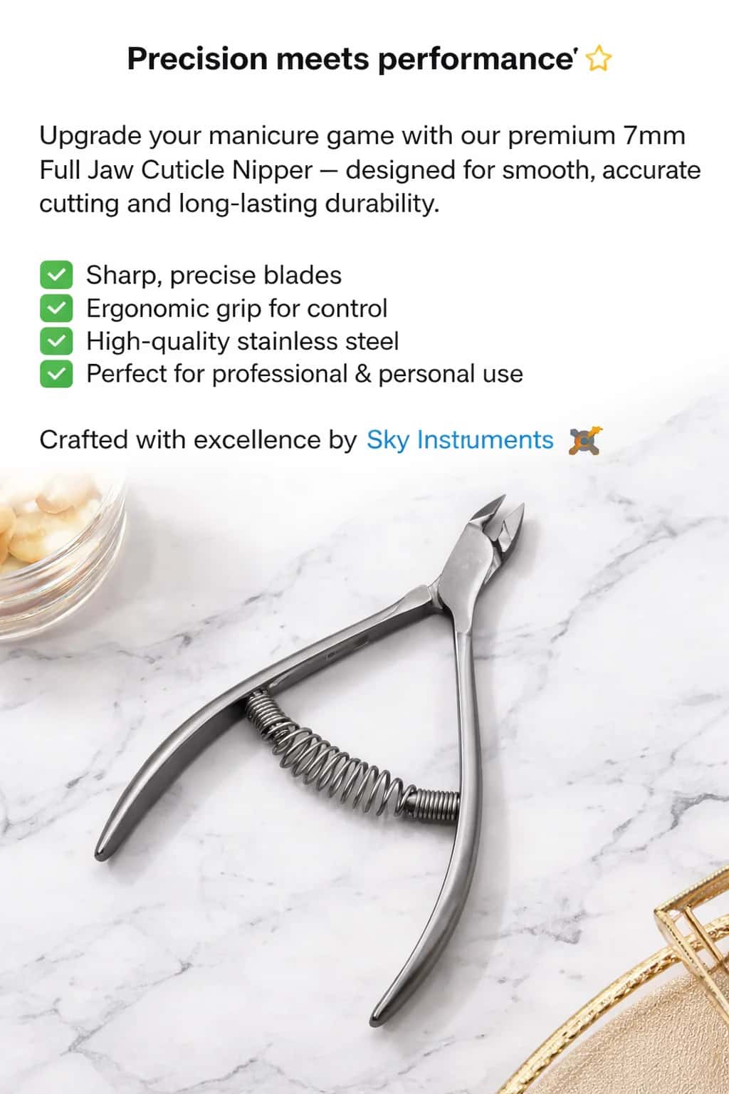 Cuticle nipper, 7mm full jaw