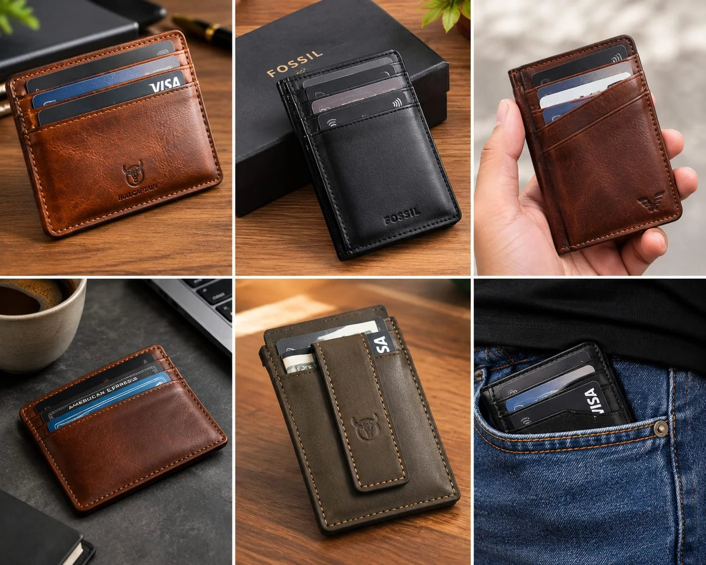 Leather card holder wallet