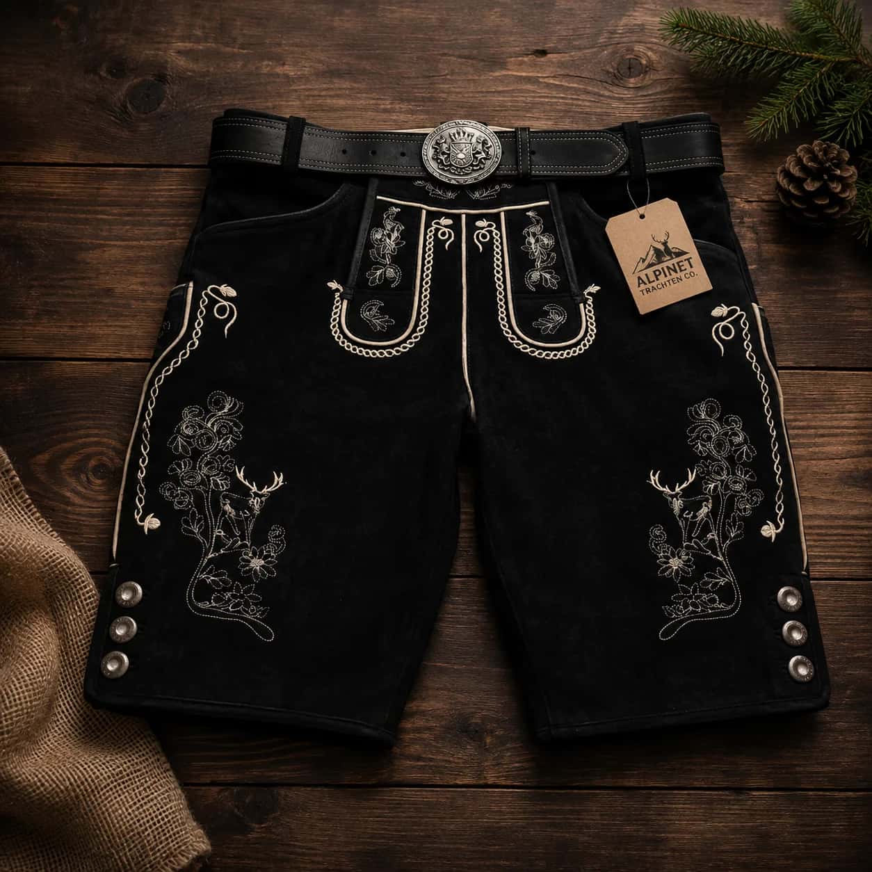 Lederhosen-style shorts