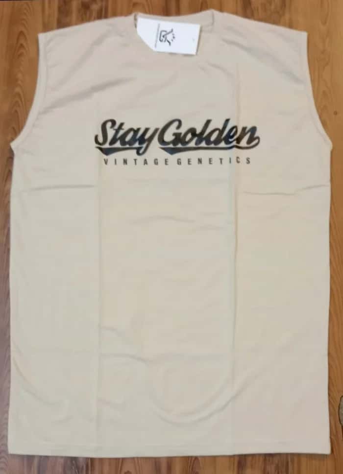 Tank top with Stay Golden Vintage Genetics graphic