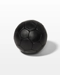 Vintage-Style Leather Soccer Ball – Classic Paneled Design for Display & Collection