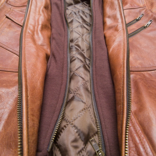 Pure Leather Jacker In Brown Color