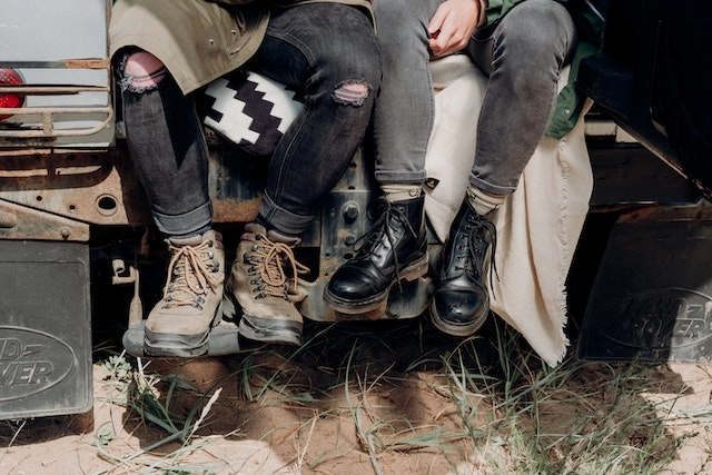 black Hiking boots