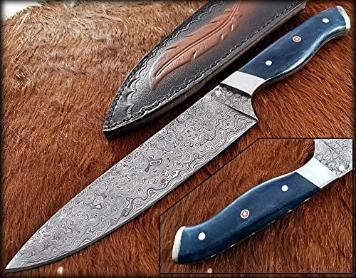 Handmade Damascus Steel Chef Knife with Wood Handle-SLL117